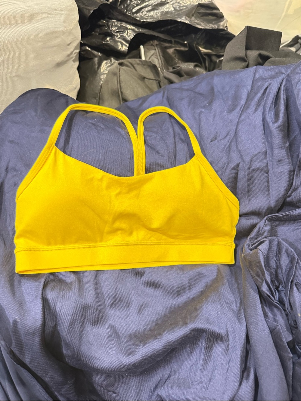 Women's Yellow Strappy Sports Bra - Bright Yellow